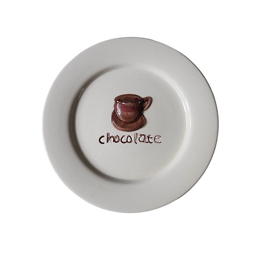 PAI White Brown "Chocolate" Dessert 6" Plates - set of 4